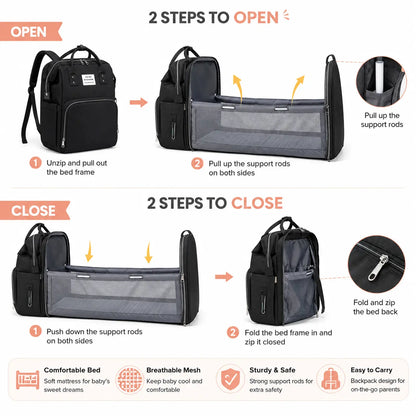 MomEase™ TravelCrib Diaper Backpack Shop1103661025 Store